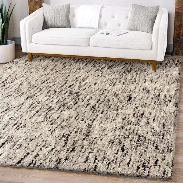 HALF MOON SHAGGY RUGS 60CMX120CM WOVEN GOOD QUALITY NEW SUPER THICK PILE SILVER